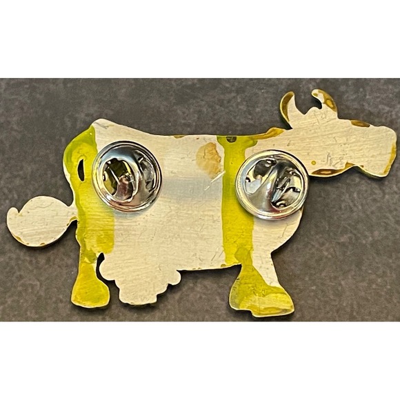 Destination Imagination Wisconsin Steampunk Mechanical Cow Lapel Pin Green Tone - Picture 4 of 5
